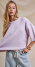 Iconic City Graphic Back Knit Sweater in Light Purple - Women's SWEATERS | Urban Daizy