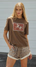 Western Horse Graphic Cotton Tee in Brown in Brown - Women's Fashion | Urban Daizy