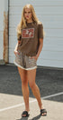 Western Horse Graphic Cotton Tee in Brown in Brown - Women's Fashion | Urban Daizy