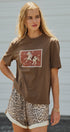 Western Horse Graphic Cotton Tee in Brown in Brown - Women's Fashion | Urban Daizy