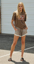 Western Horse Graphic Cotton Tee in Brown in Brown - Women's Fashion | Urban Daizy