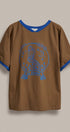 La Sirena Mermaid Graphic Ringer Tee in Brown - Women's Fashion | Urban Daizy
