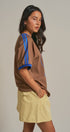 La Sirena Mermaid Graphic Ringer Tee in Brown - Women's Fashion | Urban Daizy