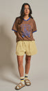 La Sirena Mermaid Graphic Ringer Tee in Brown - Women's Fashion | Urban Daizy
