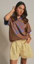 La Sirena Mermaid Graphic Ringer Tee in Brown - Women's Fashion | Urban Daizy