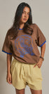 La Sirena Mermaid Graphic Ringer Tee in Brown - Women's Fashion | Urban Daizy
