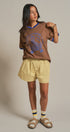 La Sirena Mermaid Graphic Ringer Tee in Brown - Women's Fashion | Urban Daizy