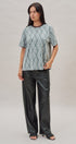 Floral Lace Overlay Boxy Tee with Mesh Neckline in Black - Women's Fashion | Urban Daizy