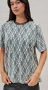 Floral Lace Overlay Boxy Tee with Mesh Neckline in Black - Women's Fashion | Urban Daizy