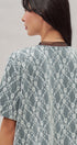 Floral Lace Overlay Boxy Tee with Mesh Neckline in Black - Women's Fashion | Urban Daizy