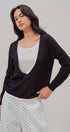 Fine Knit Plunge V Neck Long Sleeve Top in Black - Women's T-Shirts & Polos | Urban Daizy
