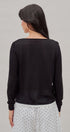 Fine Knit Plunge V Neck Long Sleeve Top in Black - Women's T-Shirts & Polos | Urban Daizy