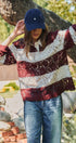Floral Lace Rugby Polo Shirt in Ivory Burgundy - Women's T-Shirts & Polos | Urban Daizy