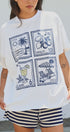 Amalfi Capri Postage Stamp Graphic Tee in Italian Summer in White - Women's Fashion | Urban Daizy