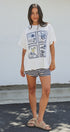 Amalfi Capri Postage Stamp Graphic Tee in Italian Summer in White - Women's Fashion | Urban Daizy