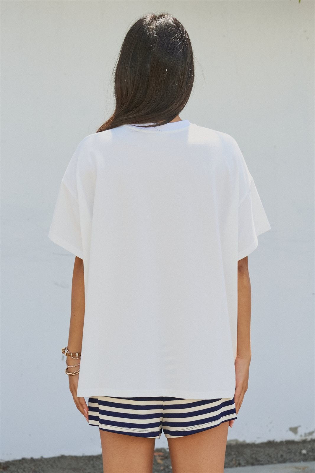 Amalfi Capri Postage Stamp Graphic Tee in Italian Summer in White - Women's Fashion | Urban Daizy