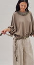 Crochet Trim Dolman Knit Top with Lace Hem in Olive - Women's Fashion | Urban Daizy
