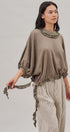 Crochet Trim Dolman Knit Top with Lace Hem in Olive - Women's Fashion | Urban Daizy