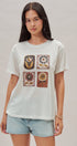 Folk Floral Beaded Graphic Slub Cotton Tee in White - Women's Fashion | Urban Daizy