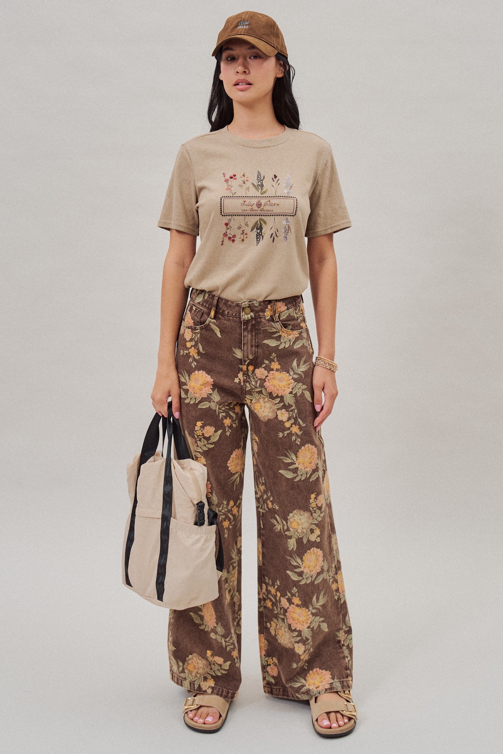 Botanical Beaded Graphic Tee in White - Women's T-Shirts & Polos | Urban Daizy