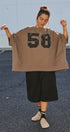 Vintage Varsity Oversized Graphic Tee in Brown - Women's Fashion | Urban Daizy