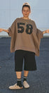 Vintage Varsity Oversized Graphic Tee in Brown - Women's Fashion | Urban Daizy