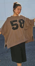 Vintage Varsity Oversized Graphic Tee in Brown - Women's Fashion | Urban Daizy