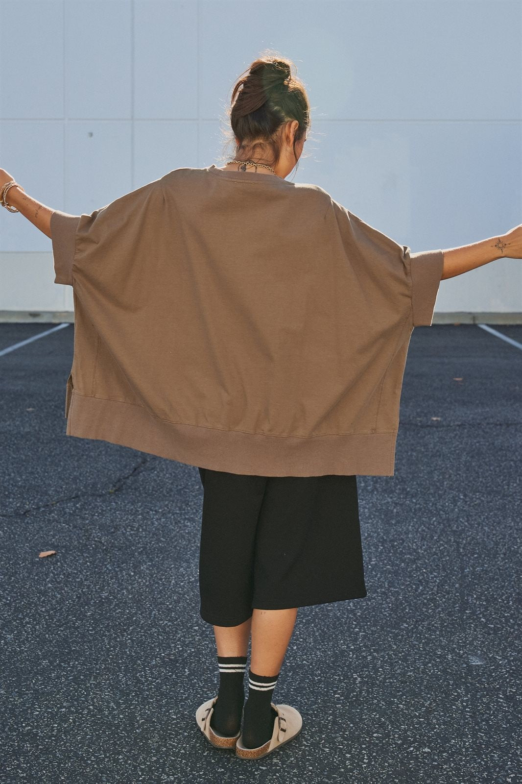 Vintage Varsity Oversized Graphic Tee in Brown - Women's Fashion | Urban Daizy