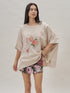 Vintage Varsity Oversized Graphic Tee in Chalk - Women's Fashion | Urban Daizy