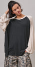 Off Duty Colorblock Raglan Tee in Charcoal - Women's T-Shirts & Polos | Urban Daizy