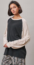 Off Duty Colorblock Raglan Tee in Charcoal - Women's T-Shirts & Polos | Urban Daizy