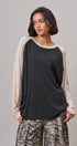 Off Duty Colorblock Raglan Tee in Charcoal - Women's T-Shirts & Polos | Urban Daizy