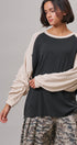 Off Duty Colorblock Raglan Tee in Charcoal - Women's T-Shirts & Polos | Urban Daizy