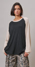 Off Duty Colorblock Raglan Tee in Charcoal - Women's T-Shirts & Polos | Urban Daizy