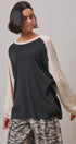 Off Duty Colorblock Raglan Tee in Charcoal - Women's T-Shirts & Polos | Urban Daizy