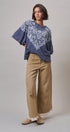 Bandana Print Oversized Graphic Tee, Washed Cotton in Indigo - Women's Graphic T-shirts | Urban Daizy