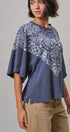 Bandana Print Oversized Graphic Tee, Washed Cotton in Indigo - Women's Graphic T-shirts | Urban Daizy