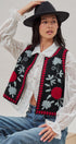 Floral Embroidered Corduroy Vest in Black - Women's Fashion | Urban Daizy
