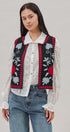 Floral Embroidered Corduroy Vest in Black - Women's Fashion | Urban Daizy