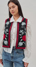 Floral Embroidered Corduroy Vest in Black - Women's Fashion | Urban Daizy