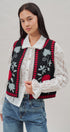 Floral Embroidered Corduroy Vest in Black - Women's Fashion | Urban Daizy