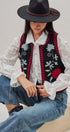 Floral Embroidered Corduroy Vest in Black - Women's Fashion | Urban Daizy