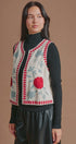 Floral Embroidered Corduroy Vest in Ivory - Women's Fashion | Urban Daizy